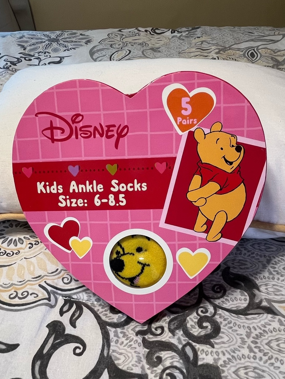 Winnie The Pooh Kids Ankle Socks in Cute Package *5 Pairs* - NWT
